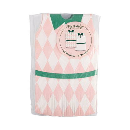 Tennis Dress Fringed Napkin 2 designs - 24 pk
