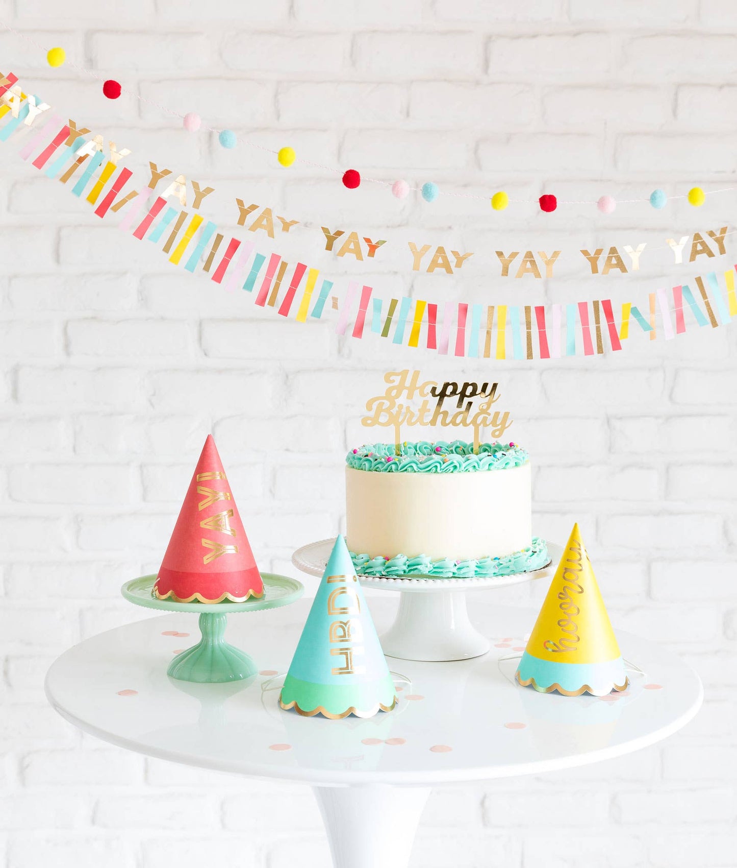 Hip Hip Hooray Party Hats- 9 pk.