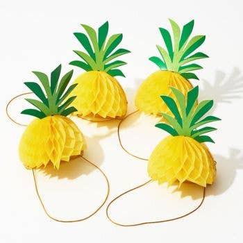 Pineapple Honeycomb Hats - 4 pk