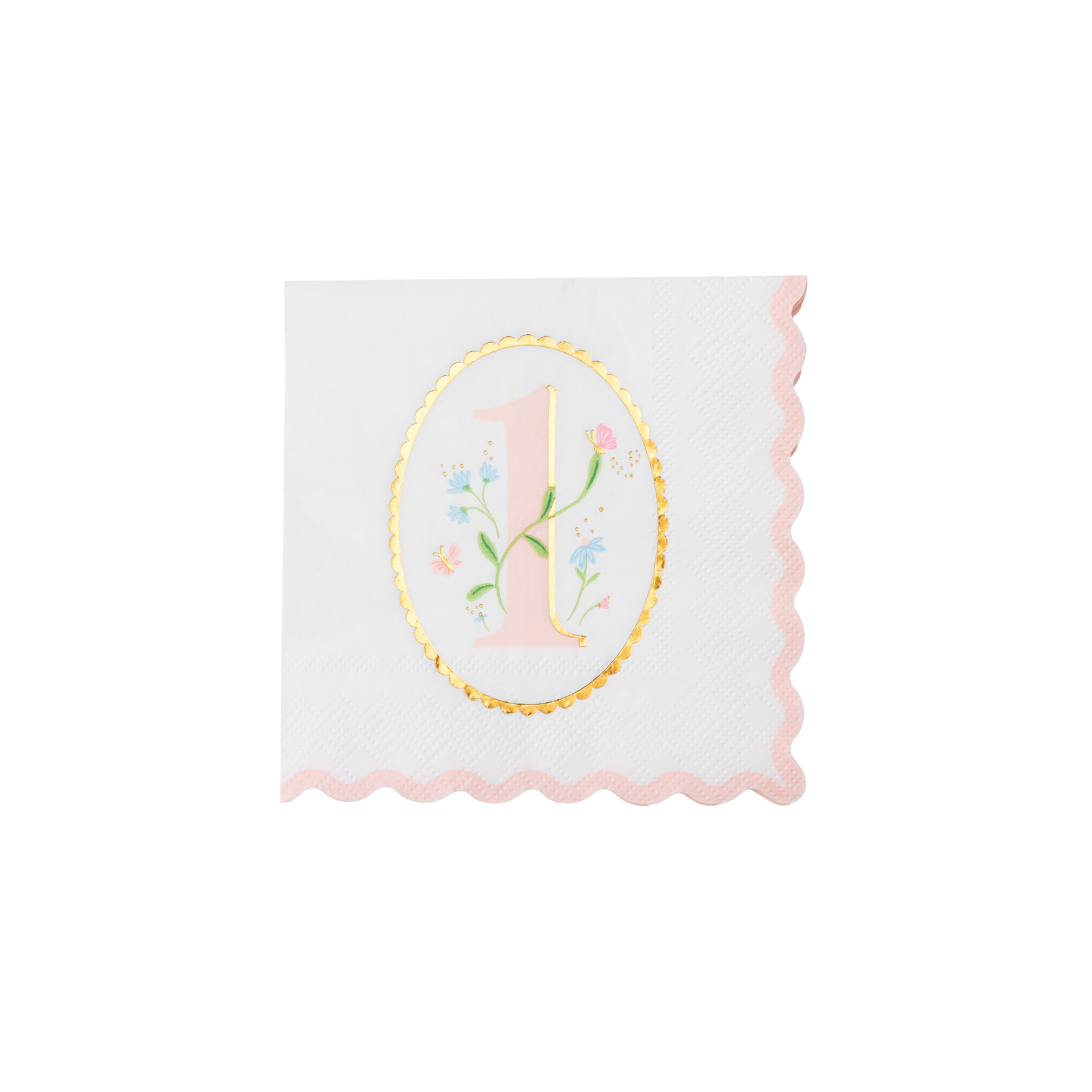 1ST BIRTHDAY PETAL PINK SMALL NAPKINS - 20 pk