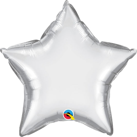 18" qualatex chrome silver flat foil star