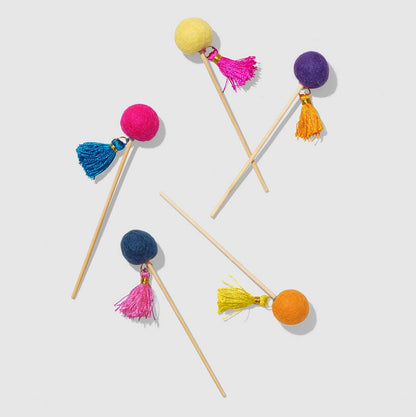 Pom Pom Party Stirrers - 10 pk