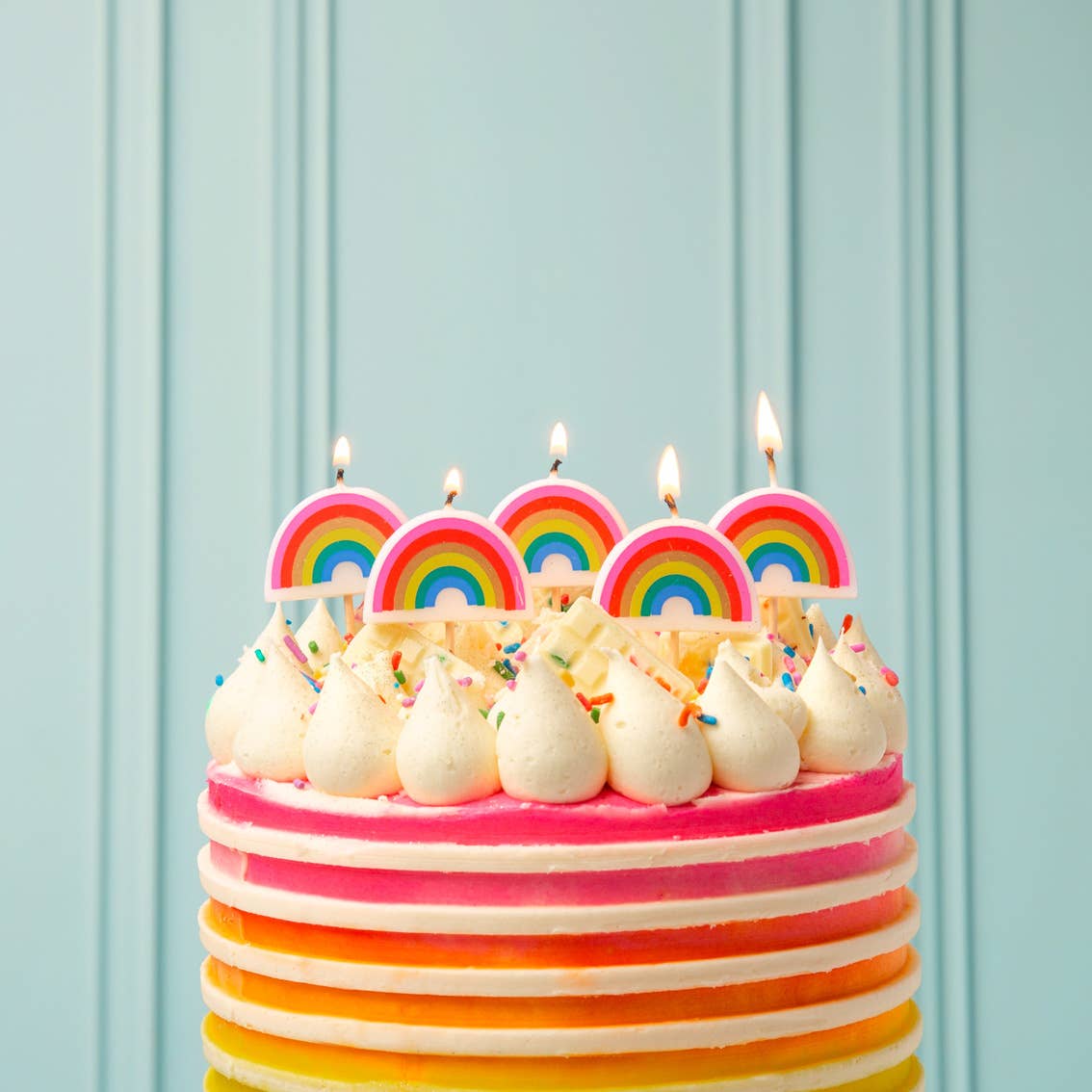 Rainbow Birthday Candles - 5 Pack