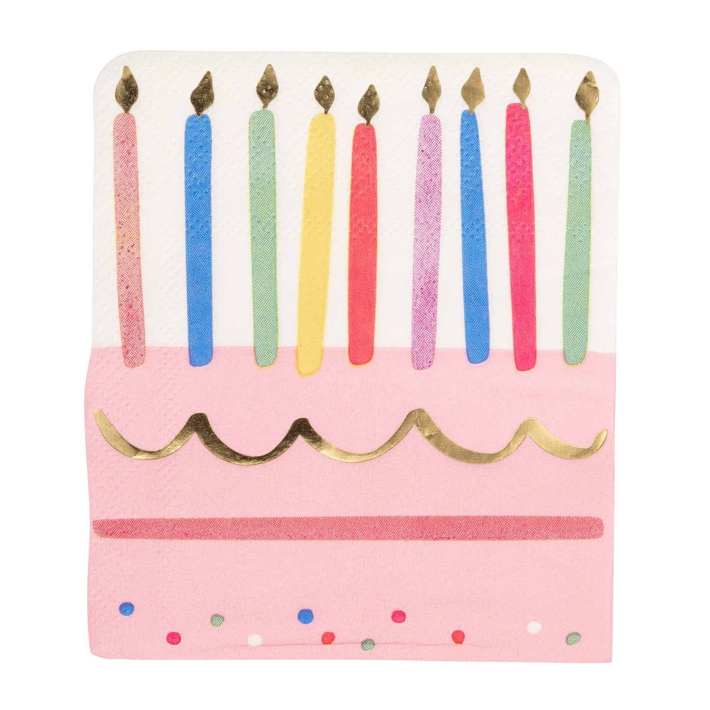 Foil Cake & Candles Cocktail Napkin - 18 pk