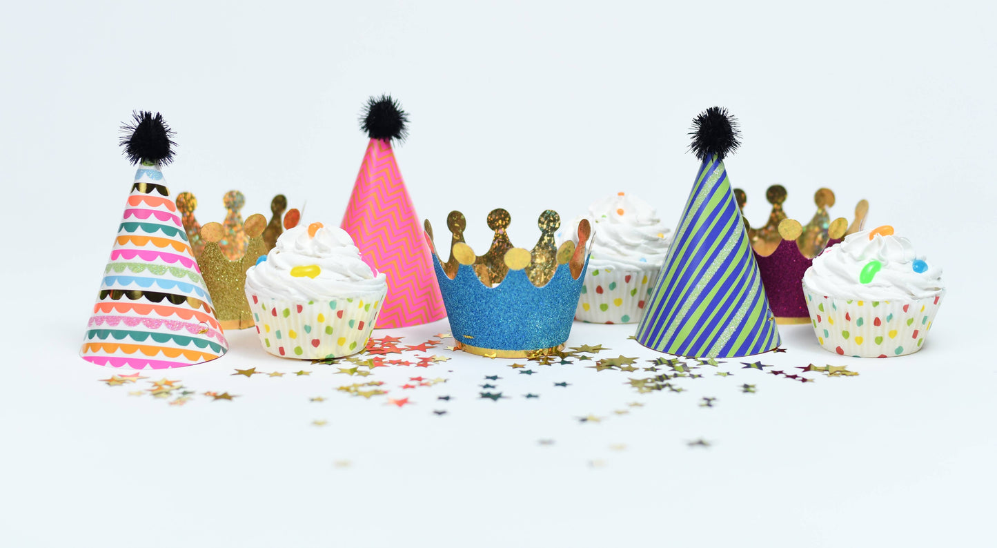 Colorful Mini Crowns - 8 PK