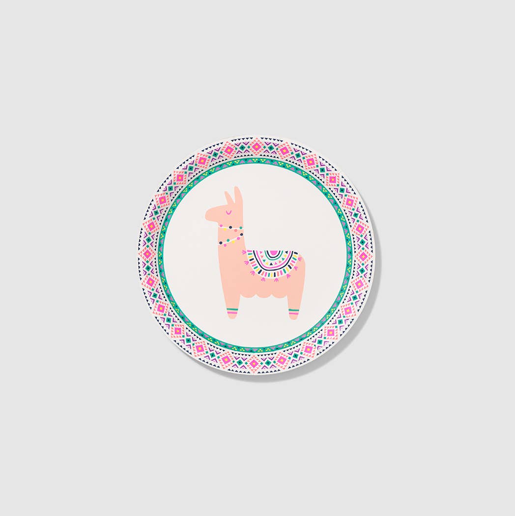 Happy Llama Small Paper Party Plates - 10 pk