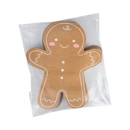 Shaped Ginger Man Guest Towel Napkin - 24 pk