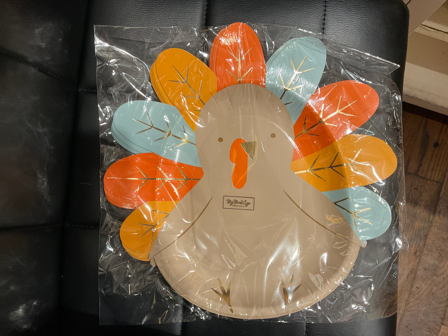 Harvest Turkey Shaped Disposable Plate - 8 pk