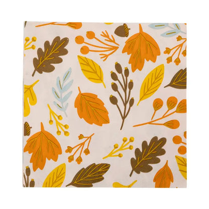 Foiled Harvest Leaves Cocktail Napkin - 18 pk