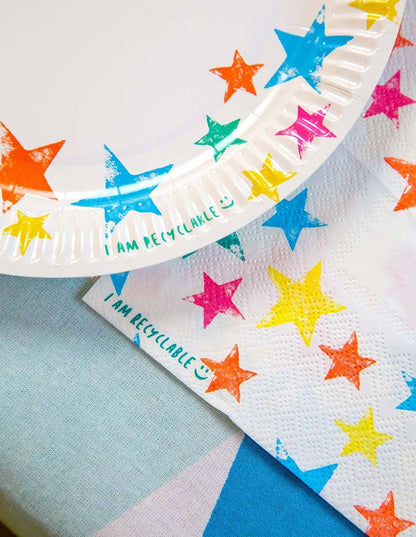 Eco-Friendly Rainbow Star Plate - 12 Pk.