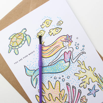 Paint With Water Mermaid - Birthday Card