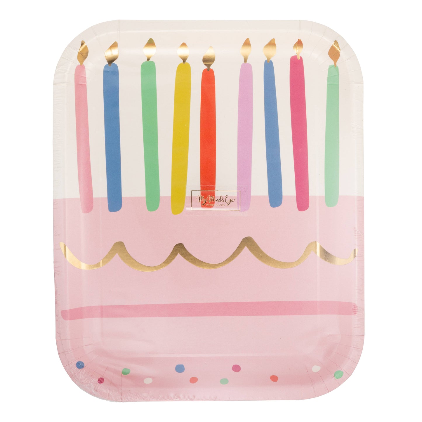 Cake & Candles Shaped Paper Plate - 8 pk
