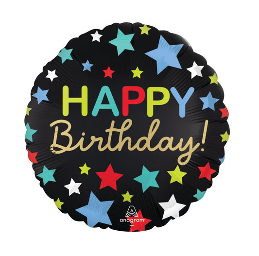 18” happy birthday satin foil balloon