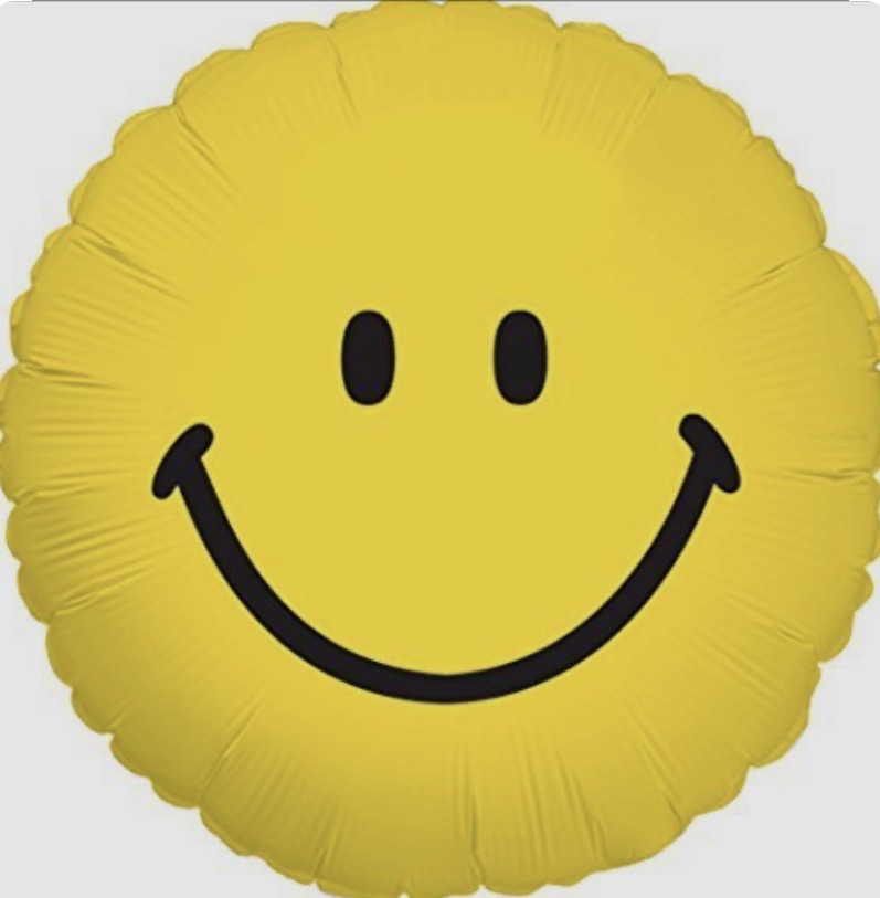18” happy face foil balloon