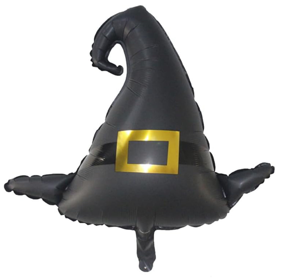 22" Witch hat black foil balloon