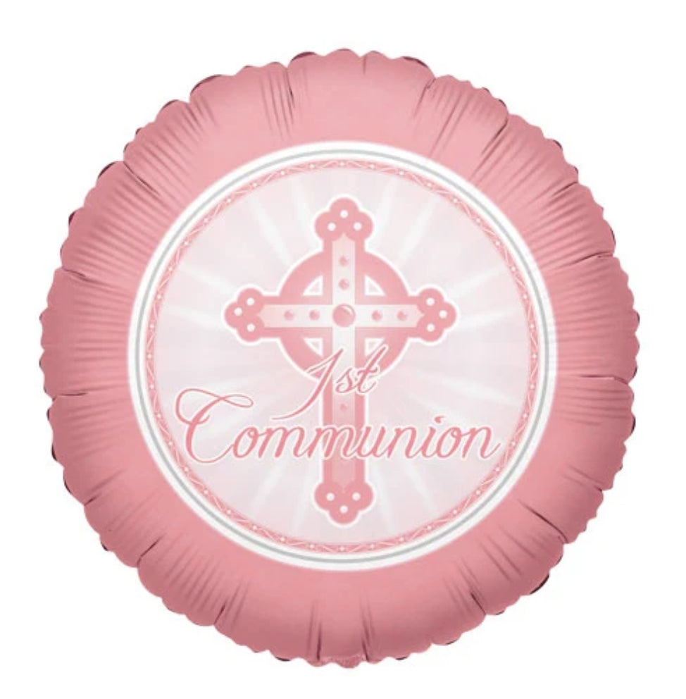 18in 1st Communion Light PINK - Foil Balloon