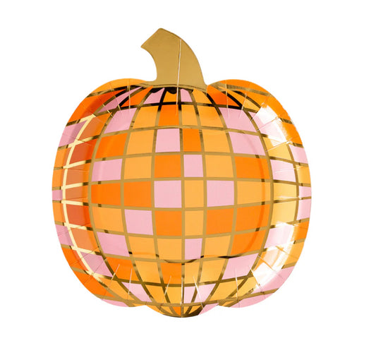 Disco Pumpkin Plate - 8 pk