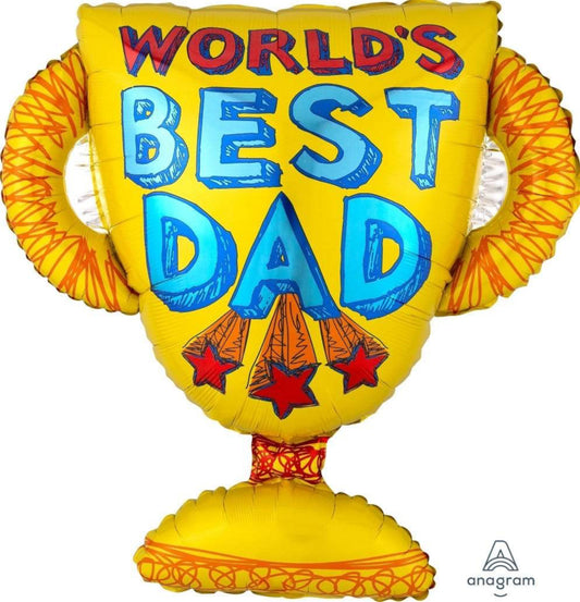 27" Best Dad Trophy Foil Balloon