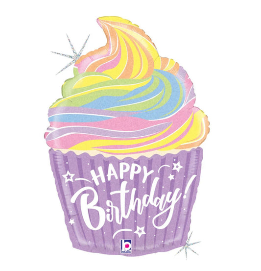 22” pastel HAPPY BIRTHDAY CUPCAKE