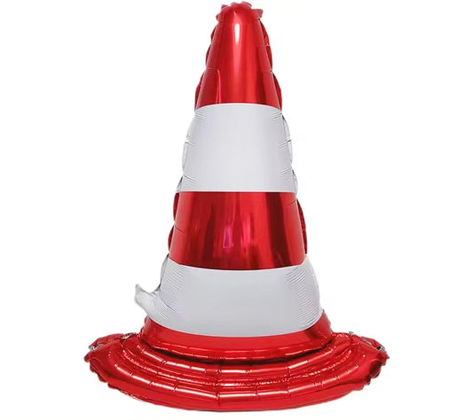 30" Hazard traffic cone foil balloon