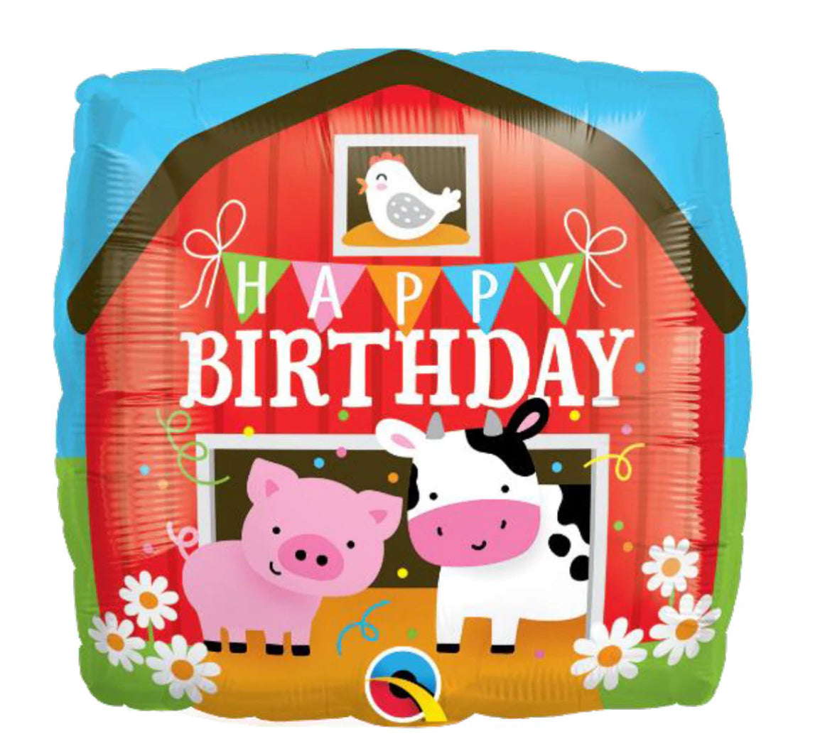 18” Happy Birthday “on the farm” foil balloon