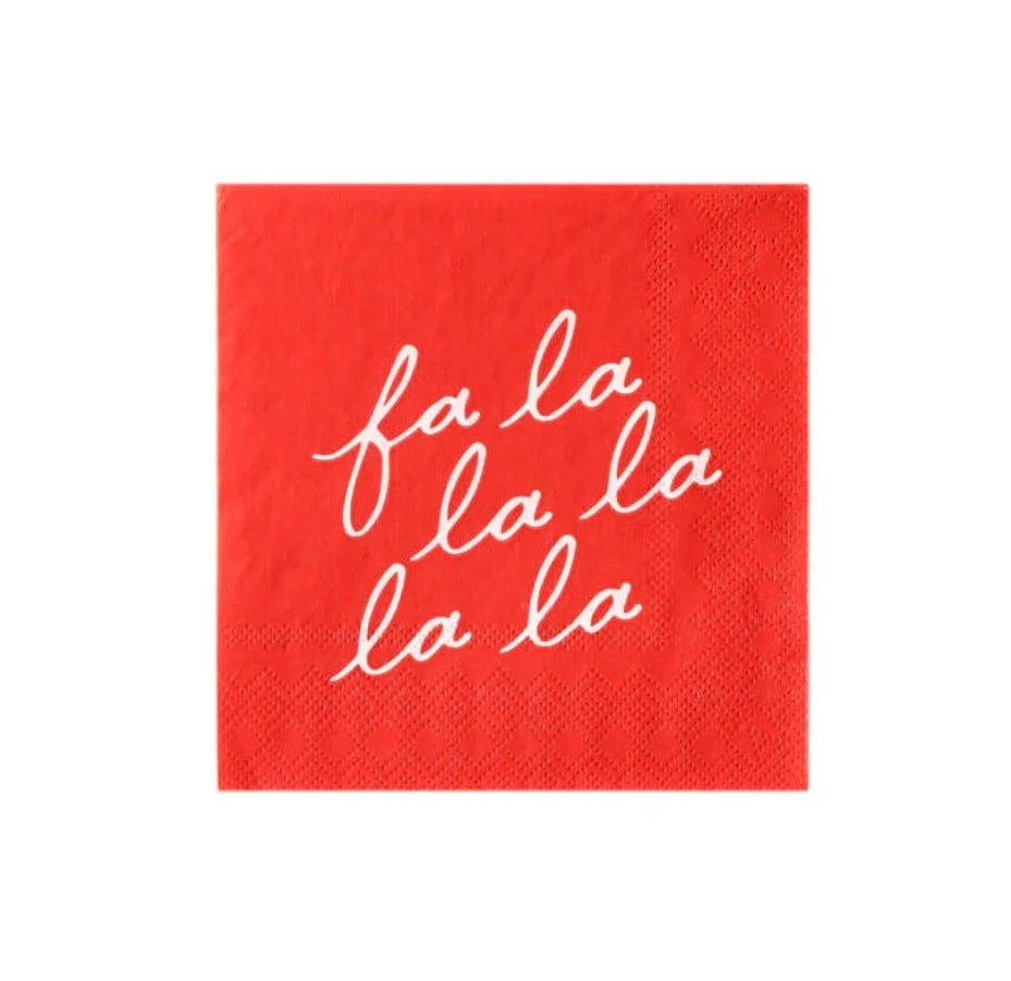 La La La La Christmas Party Cocktail  napkins- 24 pk