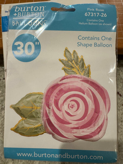 30" Pink rose shape foil balloon