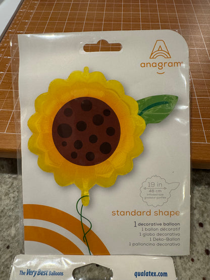 22" Sunflower Junior shape foil balloon