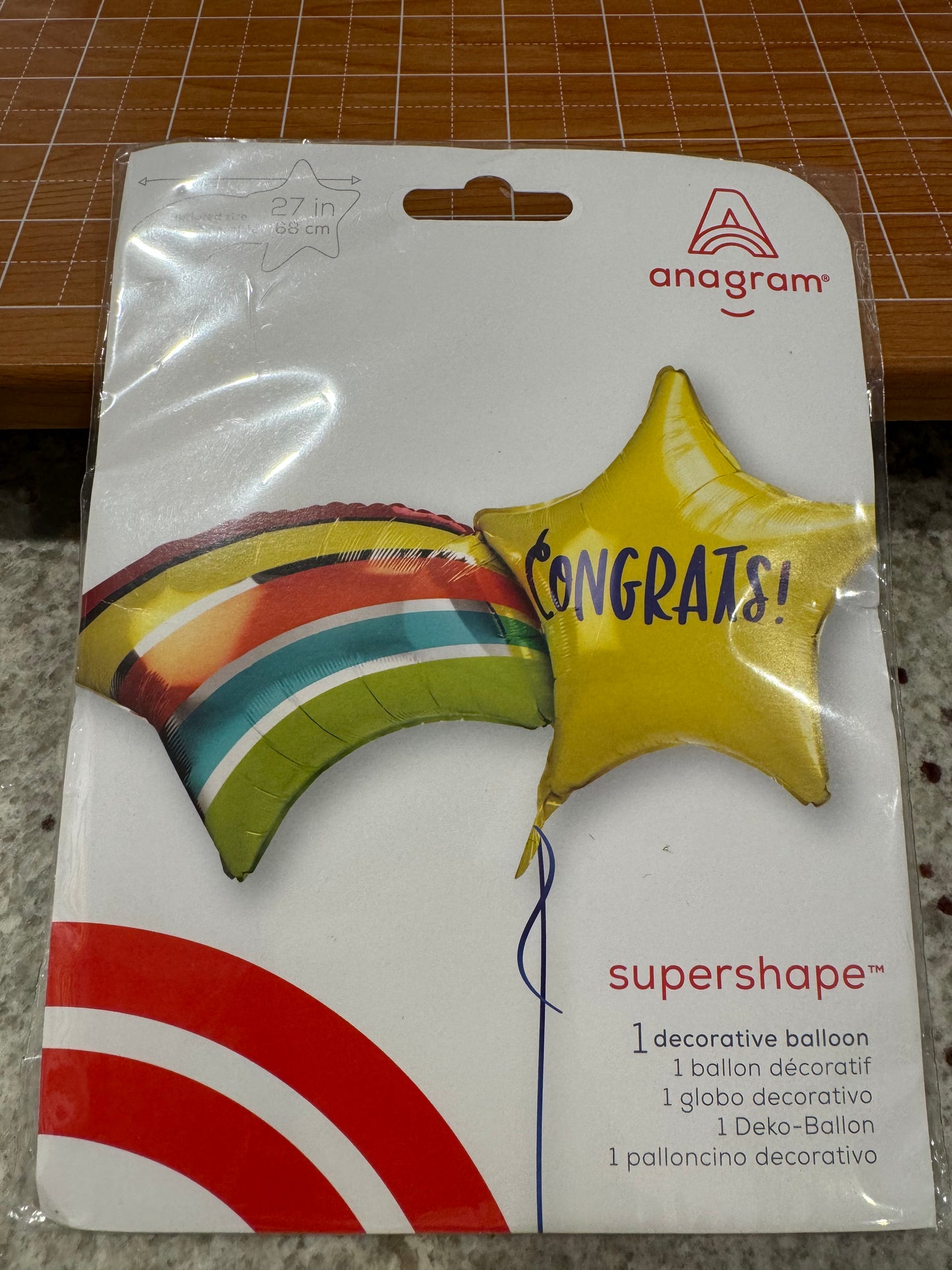 27" Congrats Shooting Star foil balloon