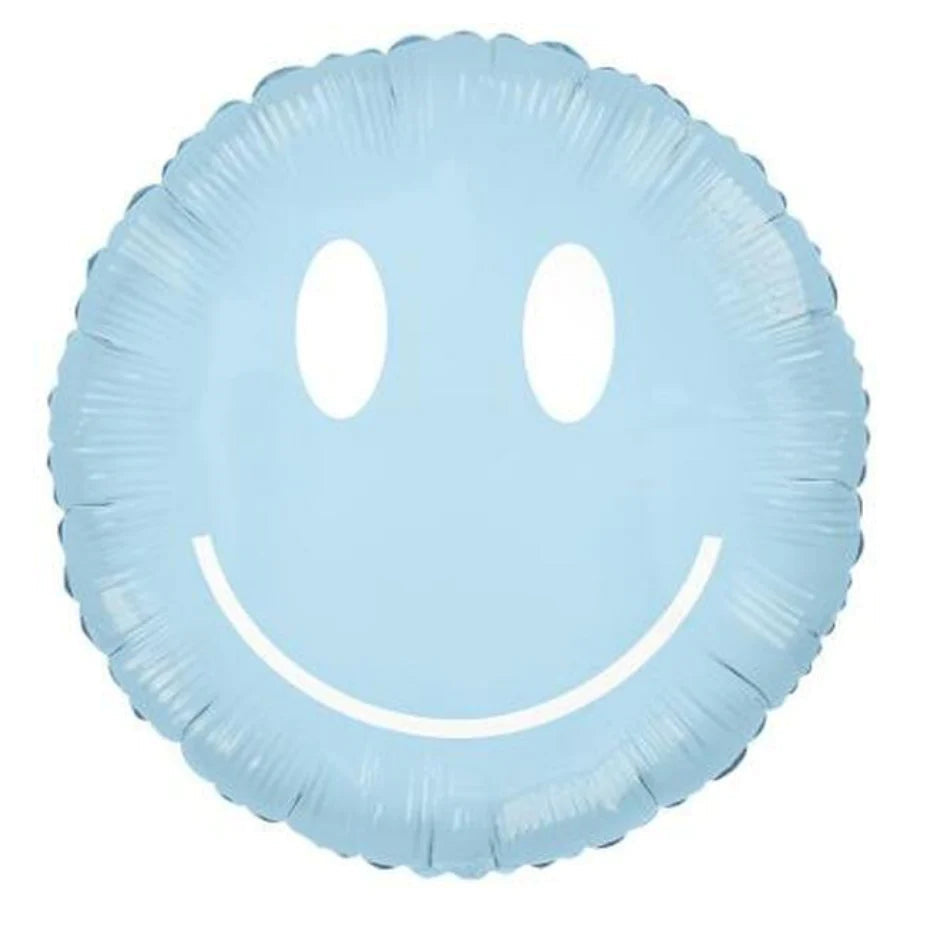 30" Friendly Smile Blue foil balloon