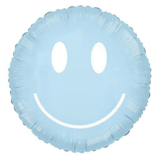 30" Friendly Smile Blue foil balloon