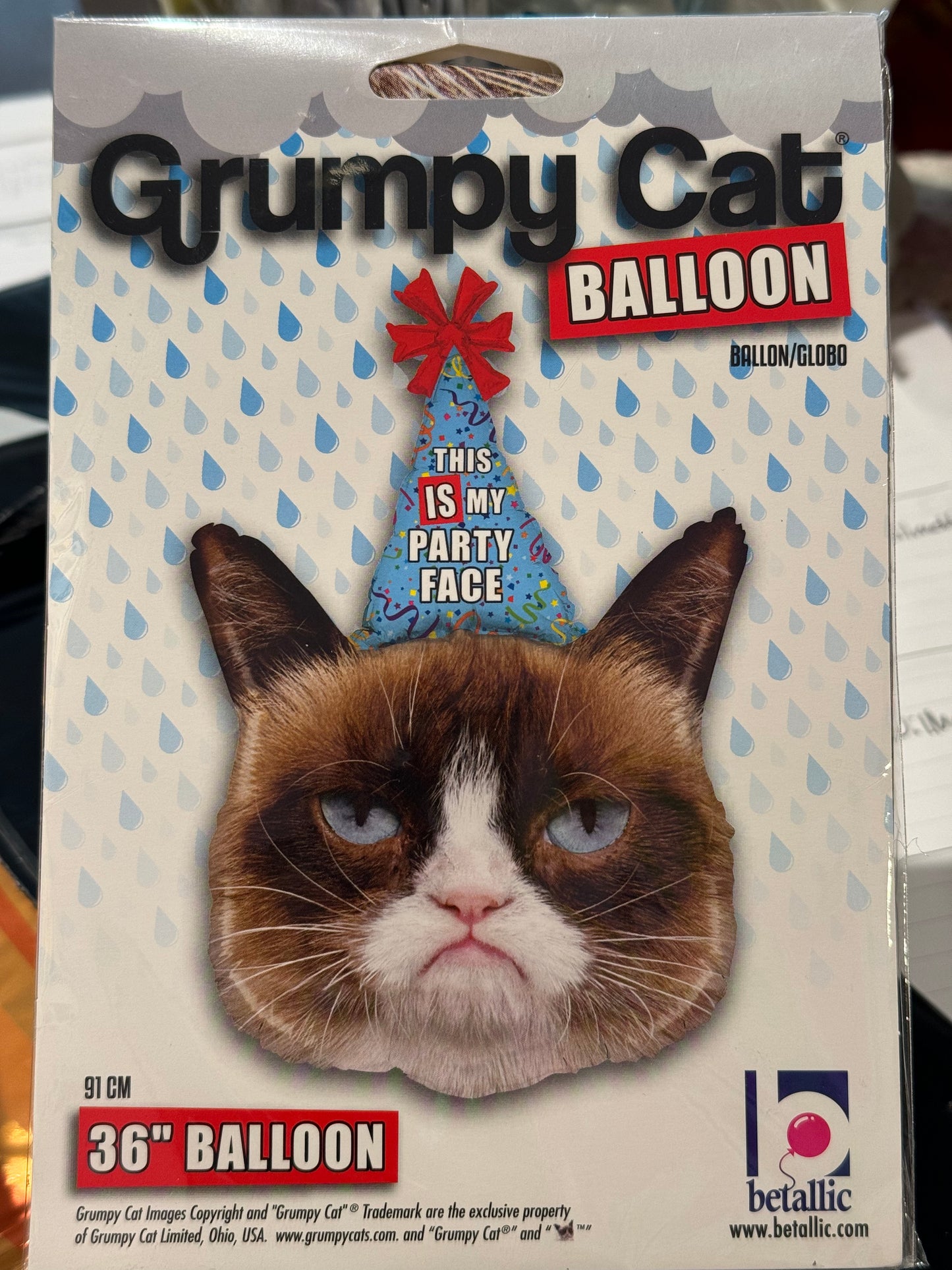 36" Grumpy Cat foil balloon