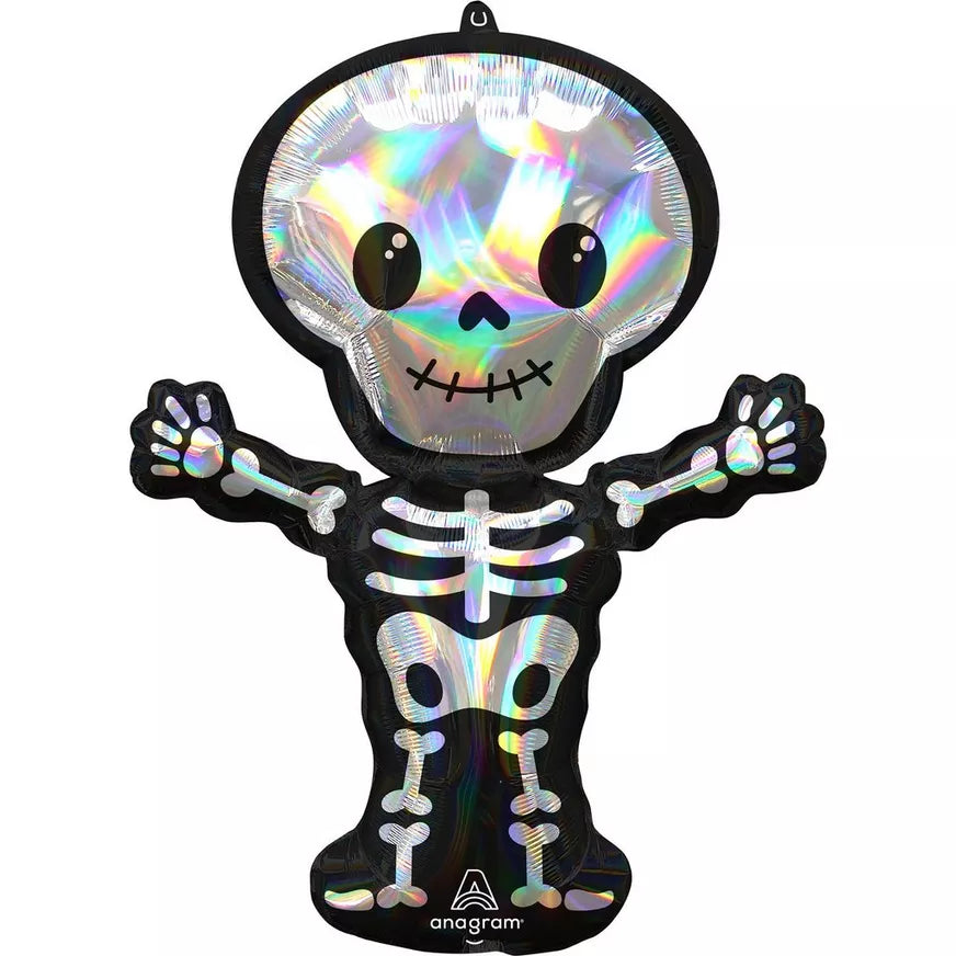 34" SKELETON Iridescent Holographic Foil Balloon