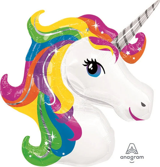 33" Rainbow unicorn foil balloon