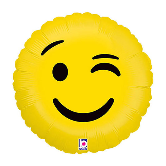 18" Wink Emoji foil balloon