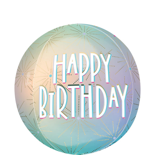 16" Happy Birthday ombre orbz foil balloon