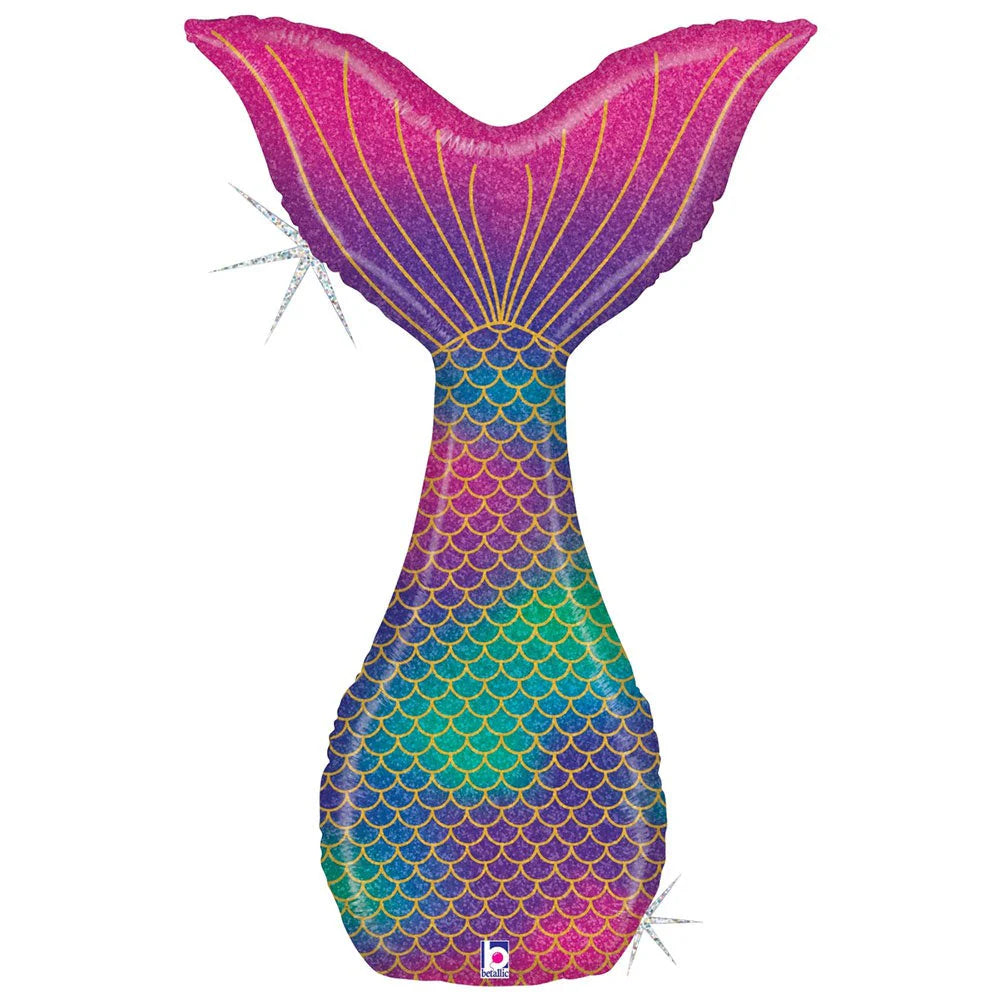 46” Mermaid Tail Holographic Foil Balloon