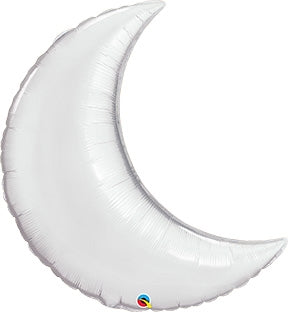 35" Crescent moon silver foil balloon