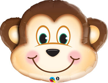 35"  Monkey smiling face Foil Balloon