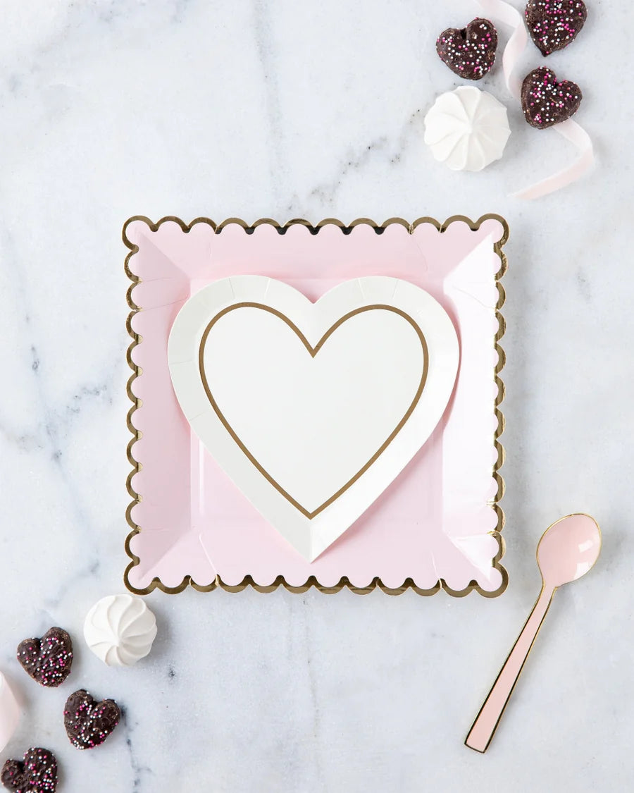 Heart Shaped Paper Plate- 8 ok