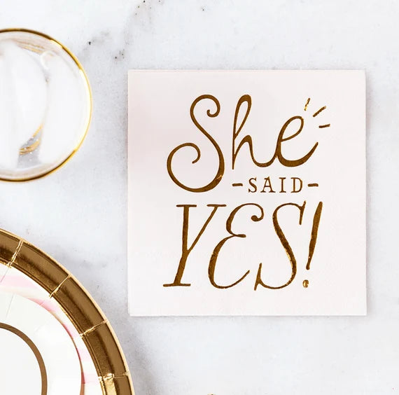 She said yes! Engagement Napkins - 18 Pk.