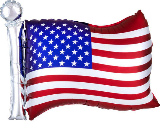 27" USA flag satin foil Balloon with helium