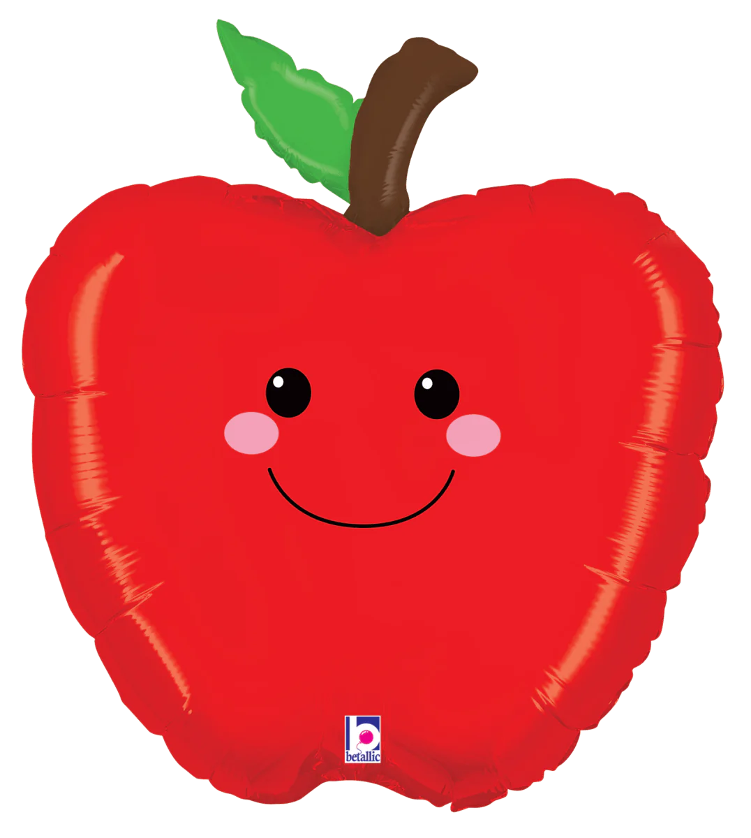 18" Red cute face apple foil balloon