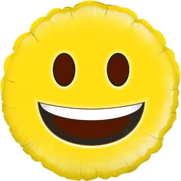 18" Happy Emoji foil balloon with helium