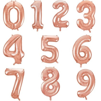 16" Rose gold foil numbers