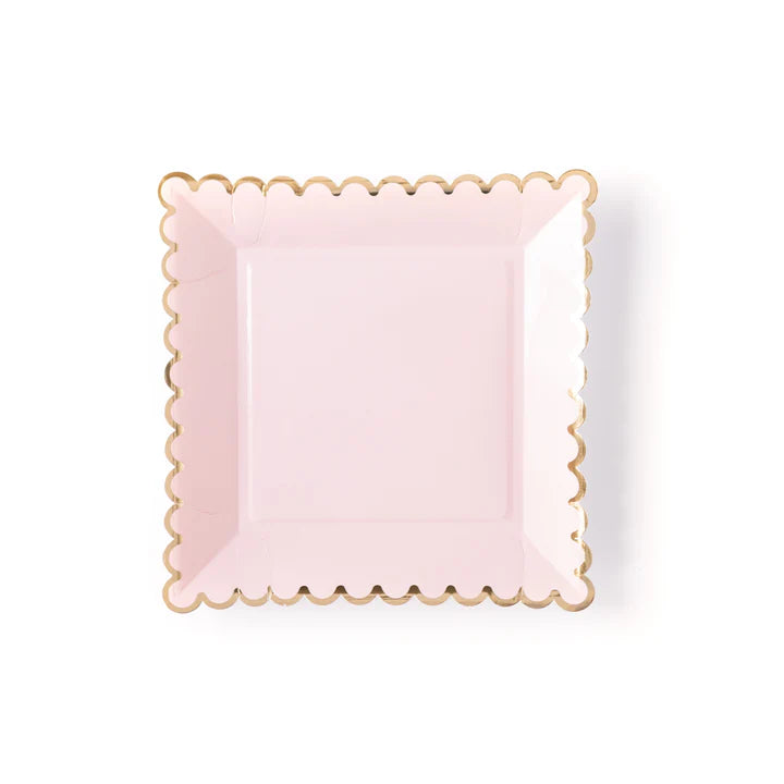 Blush scalloped plate - 8 pk