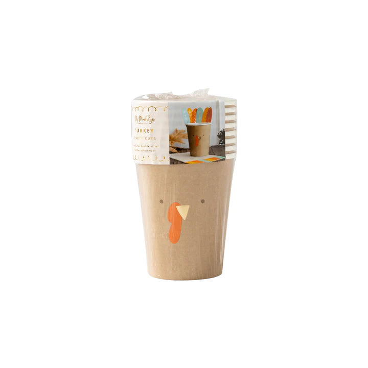 Harvest turkey paper party cup- 8 Pk.