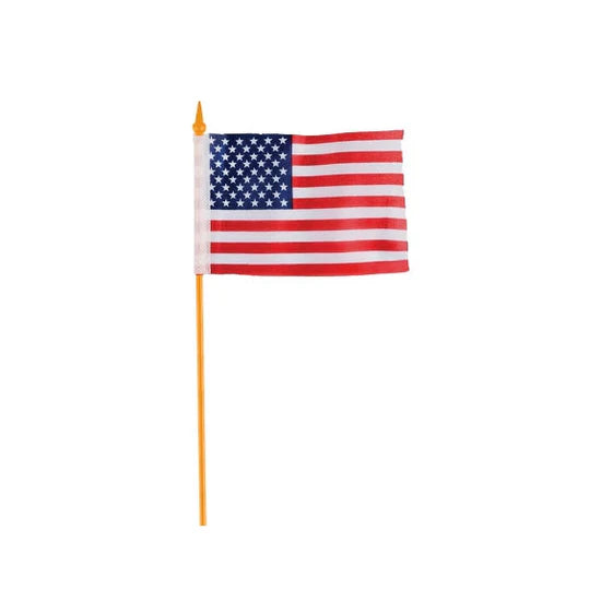 4x6in Cloth USA flag w/stick