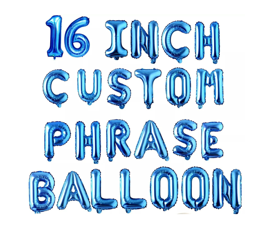 16" Blue foil letters