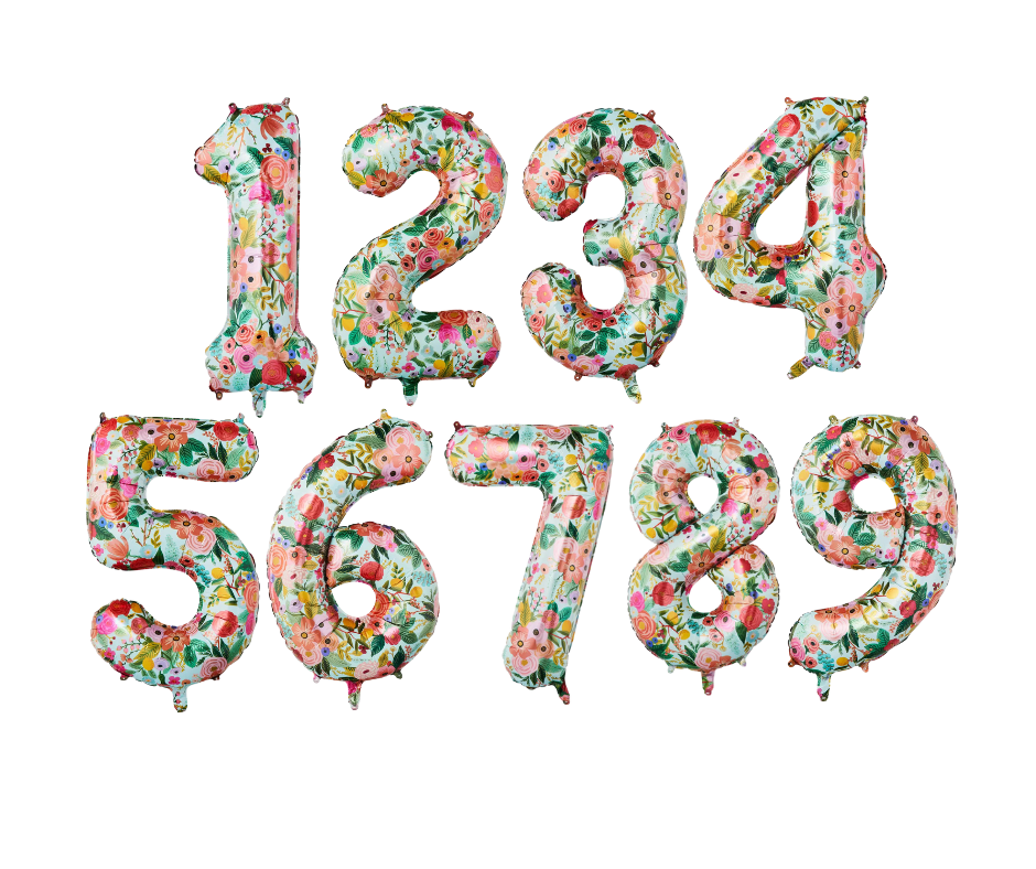 34" Garden floral foil numbers